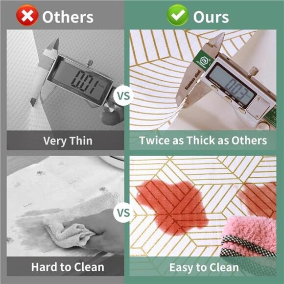 Gold and White Shelf Liners for Kitchen Cabinets Non Adhesive Easy to Use - Picture 4 of 6